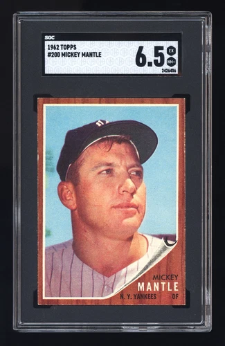 1962 Topps #200 Mickey Mantle SGC 6.5 Excellent-Mint+ Magnificent Centering