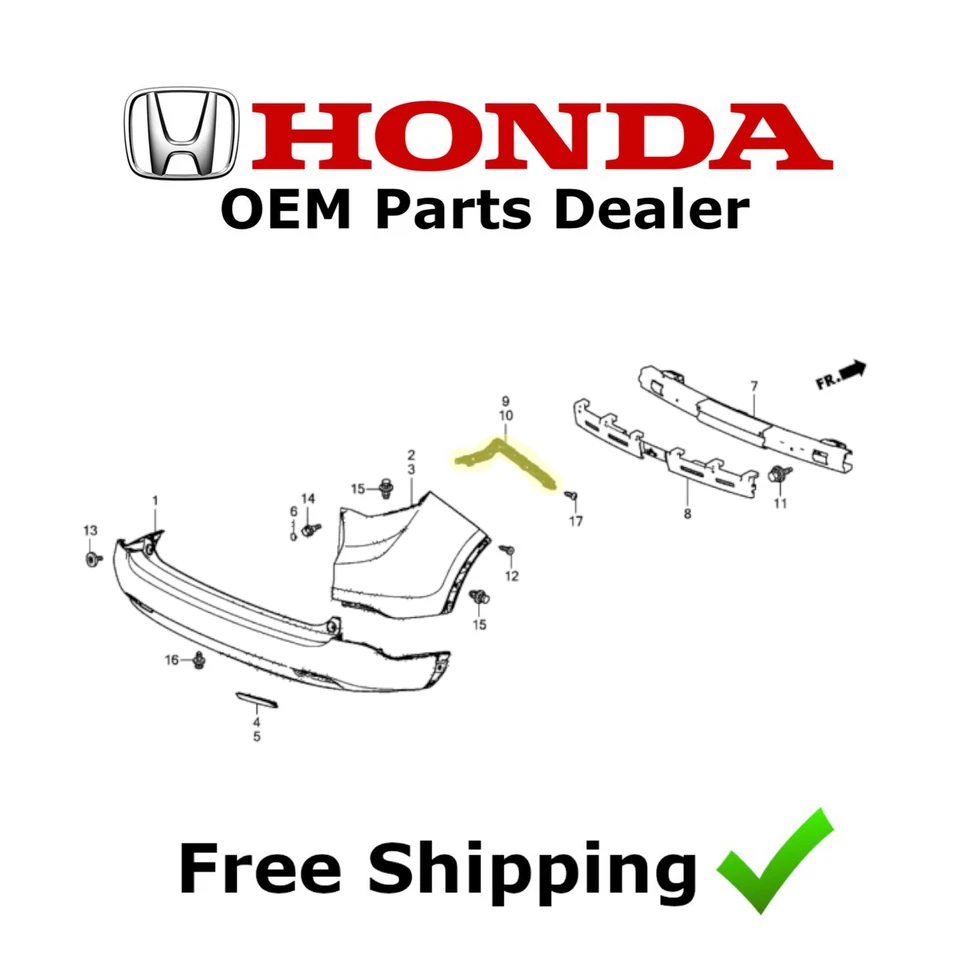 Par de soportes espaciadores de parachoques trasero lateral derecho + derecho Honda CR-V 2012-2014 NUEVO (OEM) Foto 4 de 4