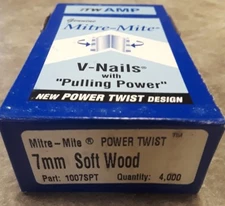 ITW Amp 7mm Soft Wood 1007SPT Genuine Mitre-Mite V-Nails Pulling Power 4,000 New
