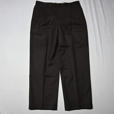 Zanella 36x30 Dark Brown Flannel 100% Wool Duncan Pleated Mens Dress Pants
