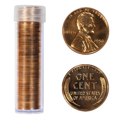 LINCOLN WHEAT ROLL 1956-D LOT OF 50 Coins