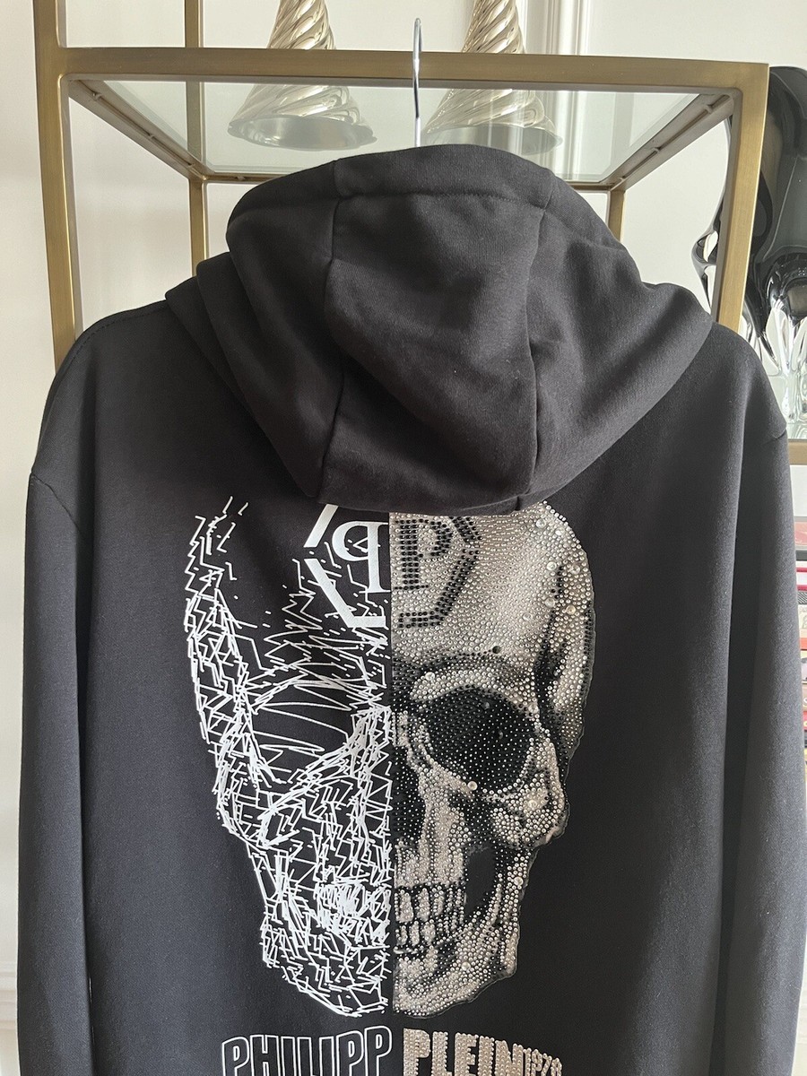 Philipp Plein Hoodie Sweatshirt “Skull” Rhinestone Crystal