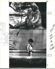 1991 Press Photo Alex Riviere Wades in Pool at City Park, New Orleans