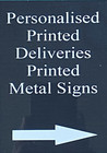 Personalised Courier Parcel Delivery Post Metal Sign Custom Deliveries Instruct