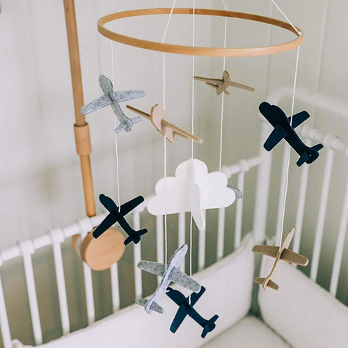 Bebe Berceau Mobile Dessin Maternelle Suspendu Decor Bois Vent Chime Pour Filles Ebay