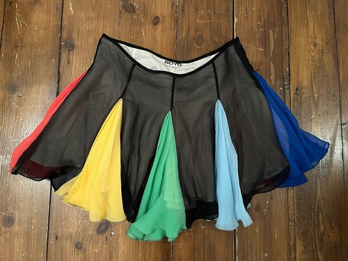 Tracey Boyd Chiffon Rainbow Mini Skirt Catwalk Sample Size 8