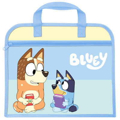 Bluey Figur Büchertasche Dokumentenhalter Schule Mädchen Jungen blau