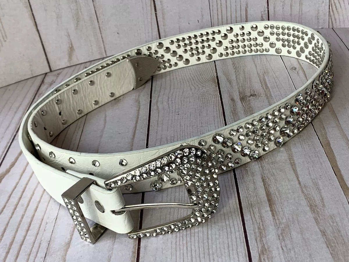 Silver belt with rhinestones clearance