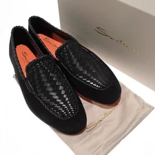 Santoni NWB Gough Loafers Size 7 US 8 in Dark Blue Suede / Leather