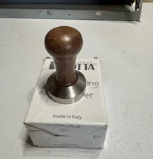 Motta Metallurgica 54 mm Coffee/Espresso Brown Tamper. Stainless Steel Flat Base