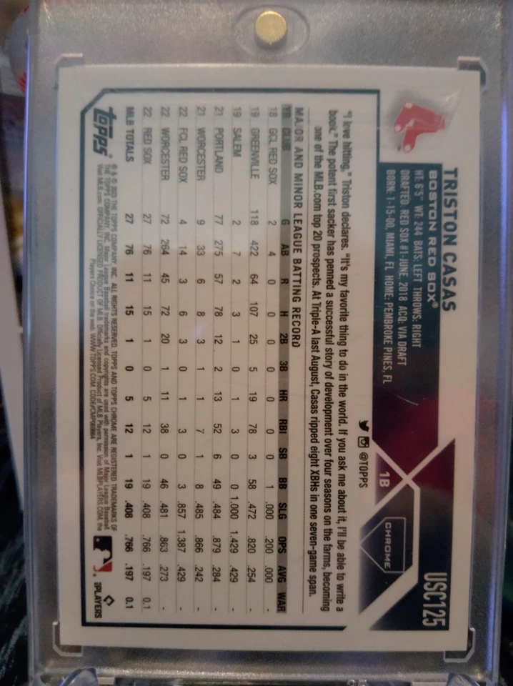 Tristan Casas 2023 Topps Chrome Update - SP Image Variation RC - Image 3 of 3