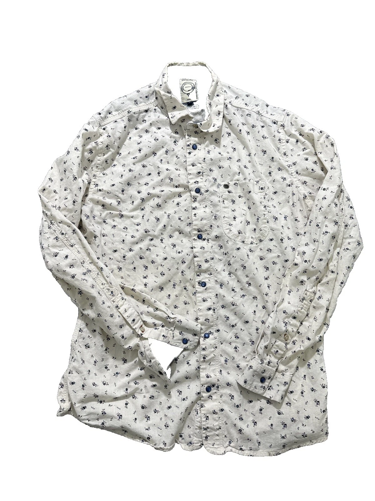 Camisas para hombre informales florales diésel abotonadas