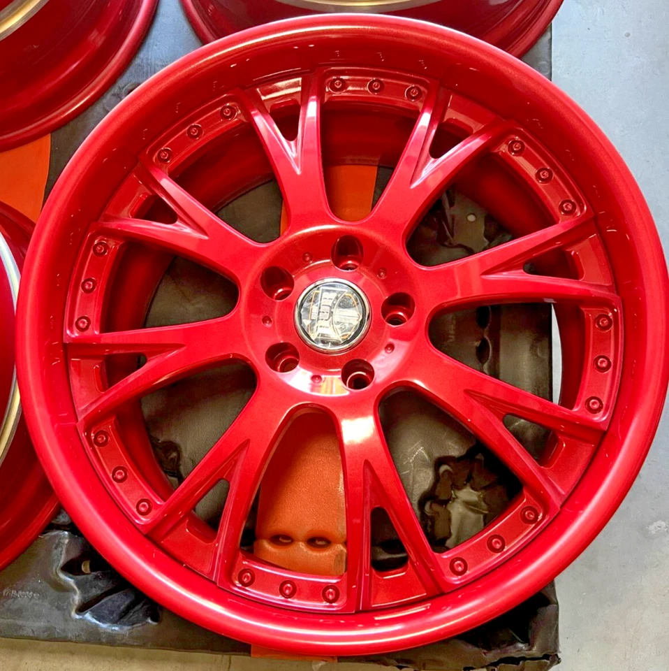 DUB FORMULA Triple Red Custom Finish 20x9.5 +40 & 20x10.5 +20 5x114 Set of 4 - Image 3 of 4