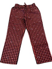 GAP Kids Pajama Pants, Red/Black Buffalo Plaid with Stars, Size 6, NEW