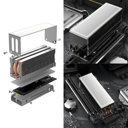Advanced Metal M.2 2280 SSD Heatsink Heat Pipe Cooler Prevent Overheating - Photo 2/8