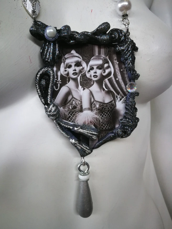 Ожерелье золотого века Belle Epoque подвеска ювелирные изделия ар-деко подвеска жемчуг винтаж 3 - Изображение 4 из 4