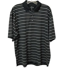 Champion Golf Tour Men Black Striped Polo Shirt Size Large