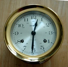 Howard Miller Solid Brass Ship's Nautical Clock 612-447, Excellent Condition