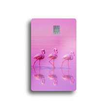 Pink Flamingo Trio Card Skin