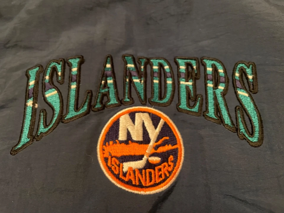 Vtg Rare NHL New York Islanders Starter Zip coat Parka Puffer Jacket Mens Large - Image 3 of 4
