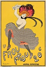 Affiche publicitaire de la revue franÃ§aise Le Frou Frou, 1899 (21 x 30 cm)