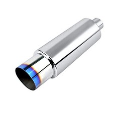 Exhaust Muffler,Stainless Steel Exhaust Tip,Universal 2.5 Intlet 4 outlet blue
