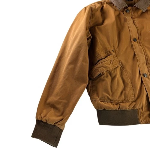 Kakadu Traders AU Tan Canvas Leather  Bomber Barn Work Jacket Heavy Duty Men's L image 6