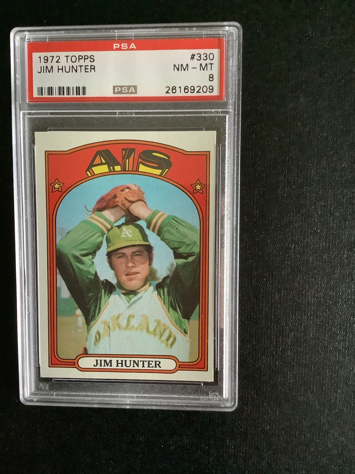 1972 Topps #330 Jim Hunter Psa 8 HOF Oakland A’s