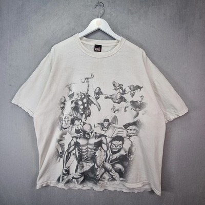 Vintage Marvel Mad Engine T-Shirt Herren 2XL weiß Y2K Spiderman Hulk Wolverine