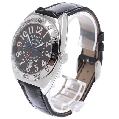 Franck Muller Transatlantis Worldwide 2000WW 40mm SS Black Dial Watch #C5884