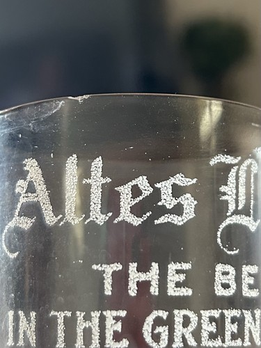 Antikes ALTES DETROIT FRÜHES GEÄTZTES BIERGLAS dünnes mundgeblasenes Glas - Bild 7 von 7