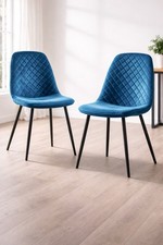 AINPECCA Sedie da Pranzo in Tessuto Velluto, Ispessite, Schienale con Gambe in Metallo