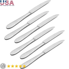 Vale Dinner Knives Set of 6 Stainless Steel Flatware Rust Resistant Silverware