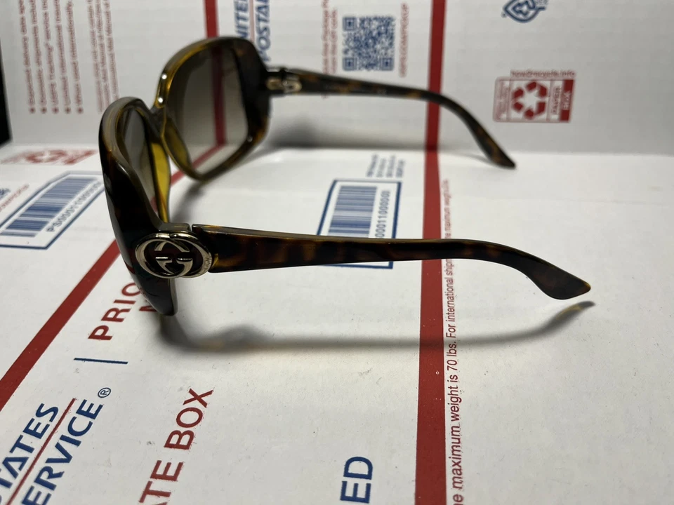 RARO BONITO! Gafas de sol GUCCI marrón negro rojo verde rayas GG dorado 3166/S Foto 3 de 4