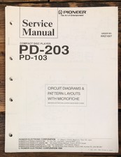 Pioneer PD-103 PD-203 CD Player Service Manual Original