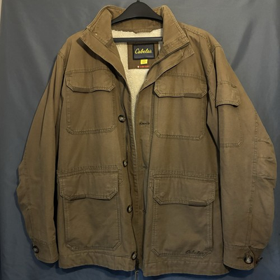 #ad #ad Cabelas Roughneck Jacket Mens L NWOT Sherpa Lined Primaloft Canvas Field Coat $89.99