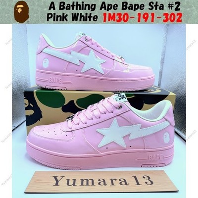 A Bathing Ape Bape Sta #2 Pink White 1M30-191-302 Men's Size