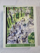 New York Puzzle Company The New Yorker Pawns in the Park 1000pc Cardboard