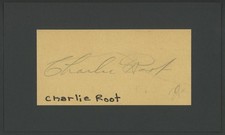 CHARLIE ROOT (1899-1970) autograph cut | Brow...