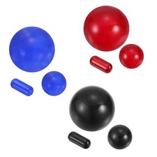 Quartz Pearl Balls Set, 2 Shape Glass Crystal Loose Beads, Red/Blue/Black