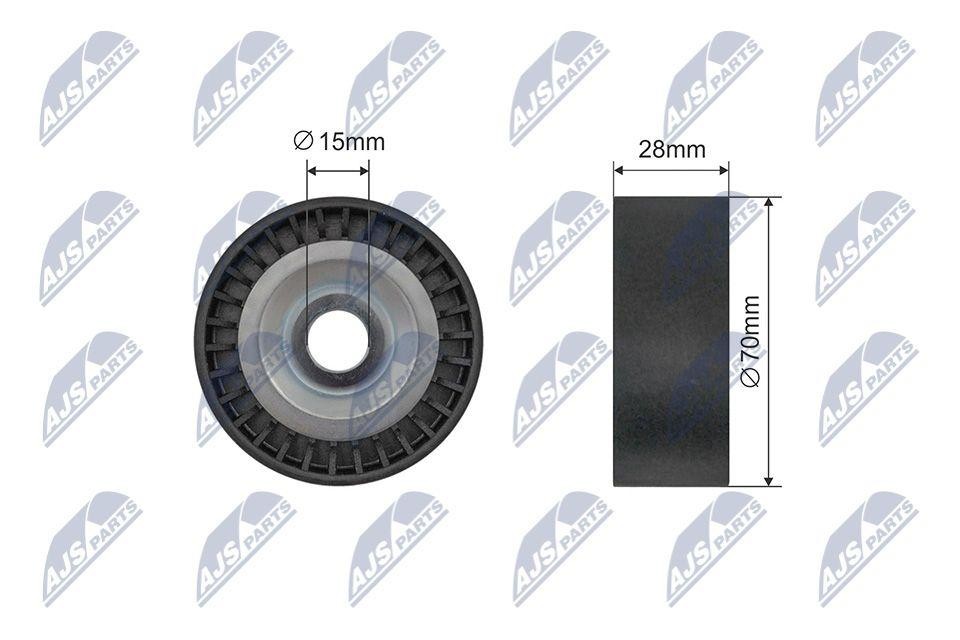 NTY Idler Pulley V-Ribbed Belt Tensioner RNK-AU-076 for Audi Seat Skoda VW 70mm