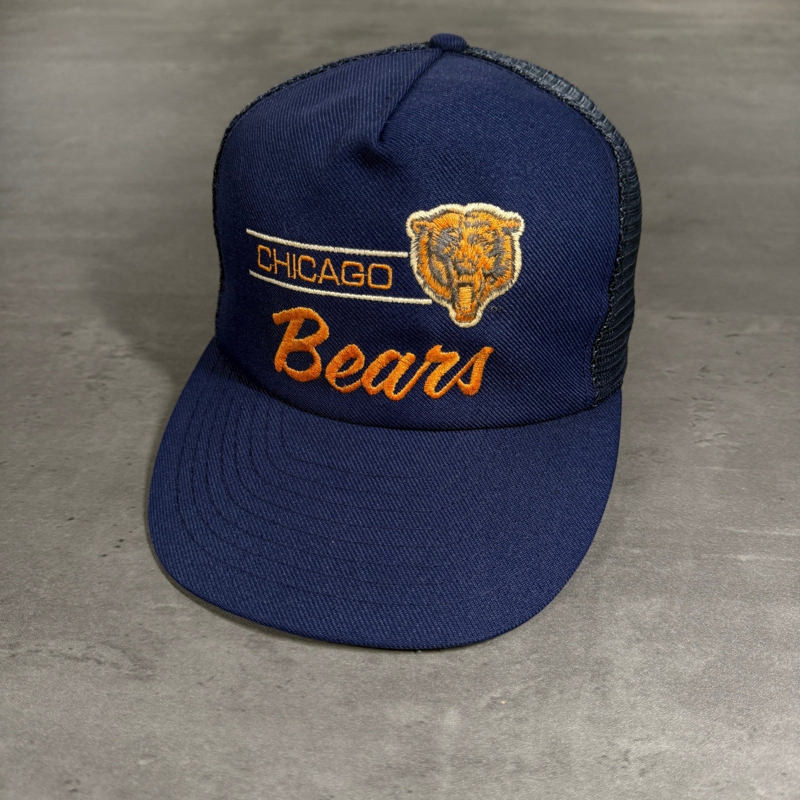 Navy Blue Orange Snapback Nfl Mesh Cap Retro