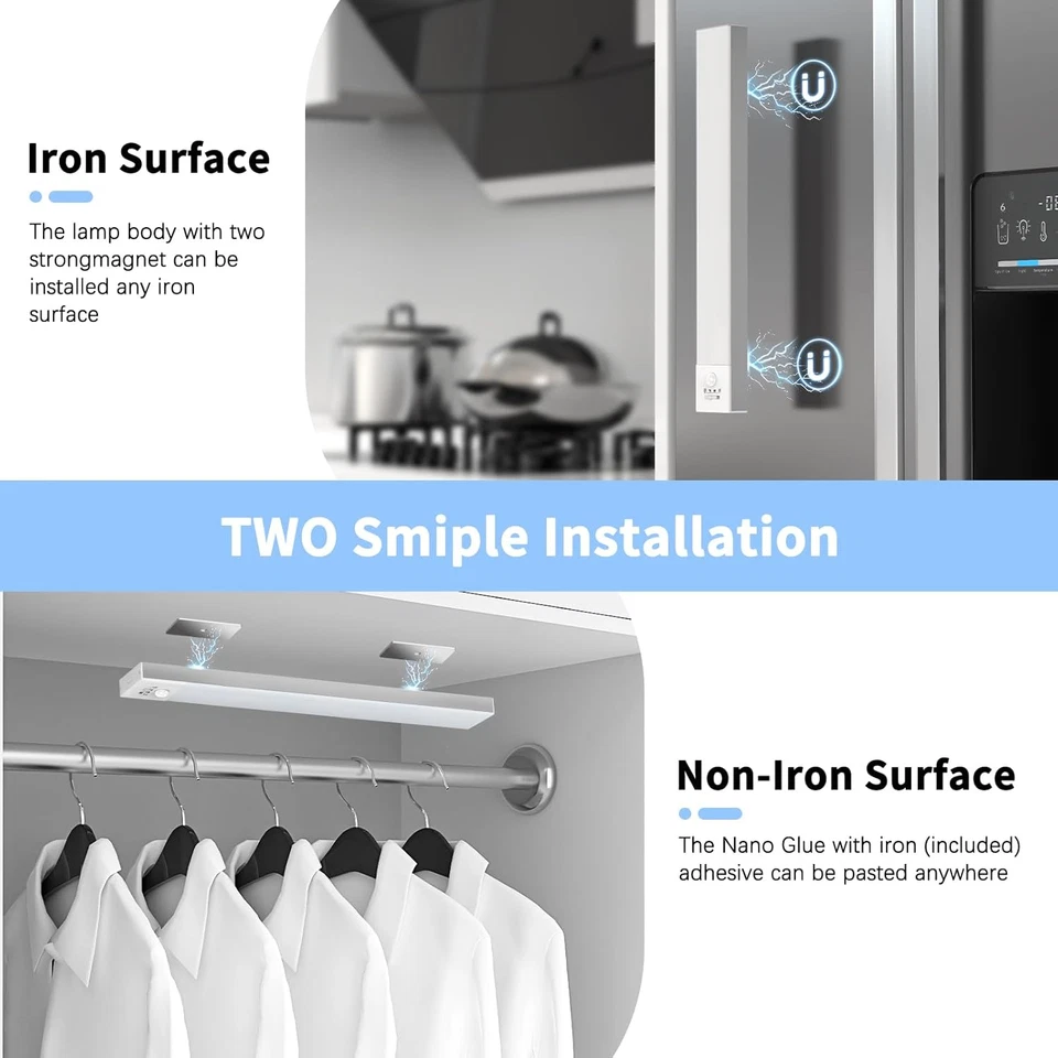 Luce Armadio LED Con Sensore Di Movimento Luci Notturna 36 LED 4 Modalità Lampad - Immagine 4 di 4