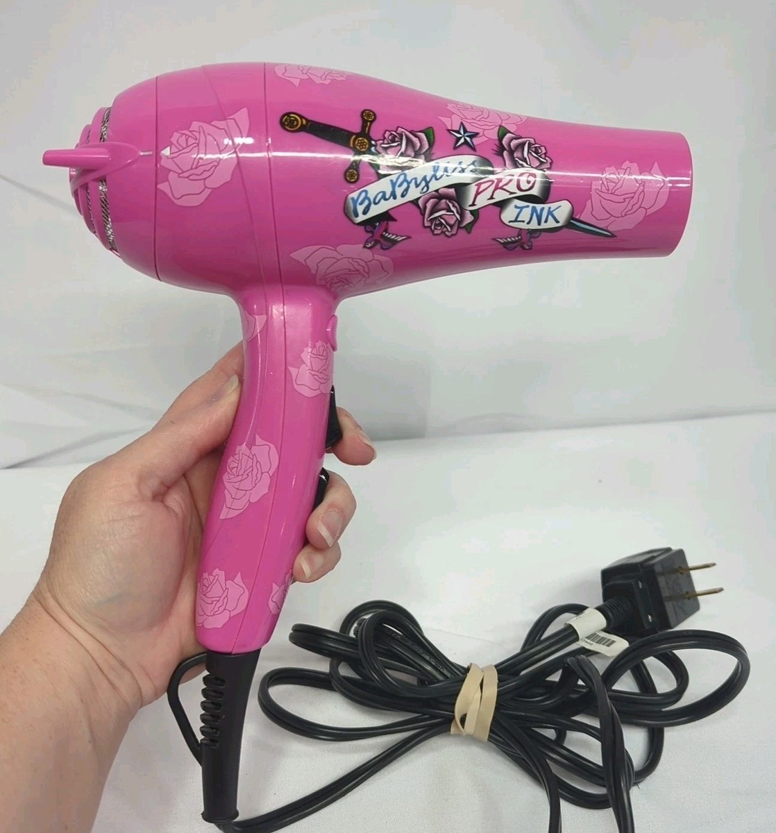 Babyliss Pro Ink Ed Hardy Hot Pink Hair Dryer Blow Dryer 9 Ft Cord