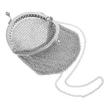 Mesh Metal Coin Purse - Metal Retro Wallet with Kiss Lock Mini Victorian Mesh