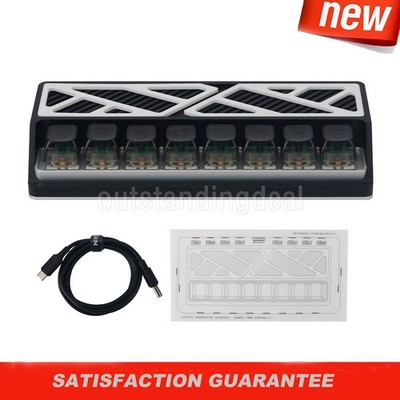 QC8KEY CNC Aluminum 8-CH Independent USB Switch Mechanical Keyboard Type USB Hub