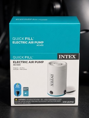 Intex AC400 Electric Air Pump for Air Mattress Reduced Noise Plug into Outlet 