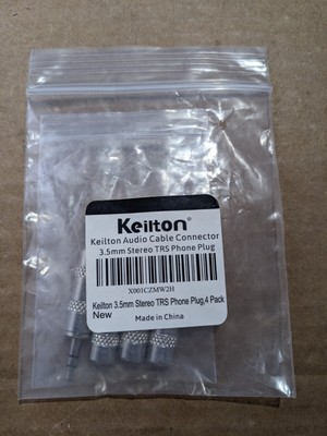 NEW Keilton Audio Cable Connector 3.5mm Stereo TRS Phone Plug (4 Pack)