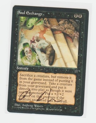 Magic the Gathering ~ Soul Exchange ~ LP ~ Fallen Empires ~ Signed by Artist #1
