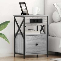 Nachttisch Grau Sonoma 40 X 31 X 60 Cm Holzwerkstoff